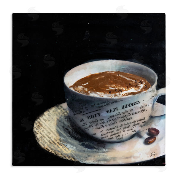 stupell industries Stacy Gresell | Coffee Cup Morning Beverage Layered Newspaper Collage Wall Art