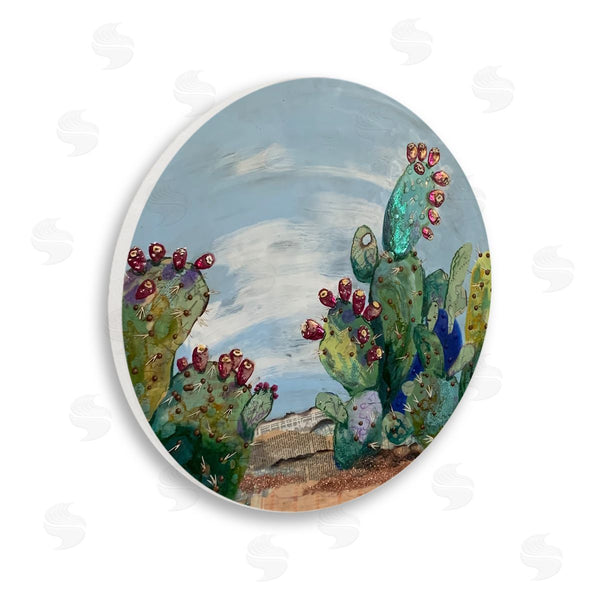 stupell industries Stacy Gresell | Collaged Desert Landscape Arid Cactus Plants Scenery Wall Art