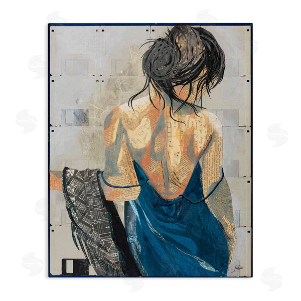 stupell industries Stacy Gresell | Girl with Music Notes Collage Wall Art