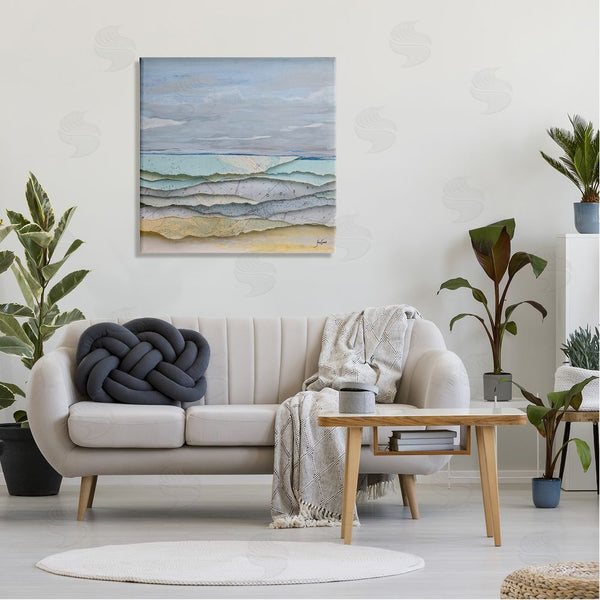 Stupell Industries Stacy Gresell | Layered Map Clippings Beach Shoreline Abstract Collage Wall Art