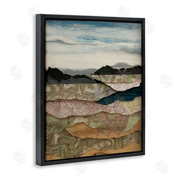 Stupell Industries Stacy Gresell | Map Collaged Mountains Landscape