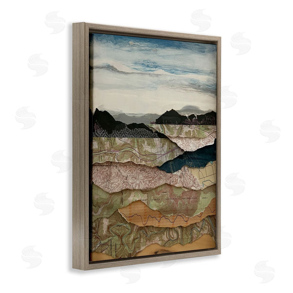 Stupell Industries Stacy Gresell | Map Collaged Mountains Landscape