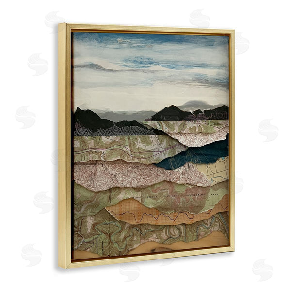 Stupell Industries Stacy Gresell | Map Collaged Mountains Landscape