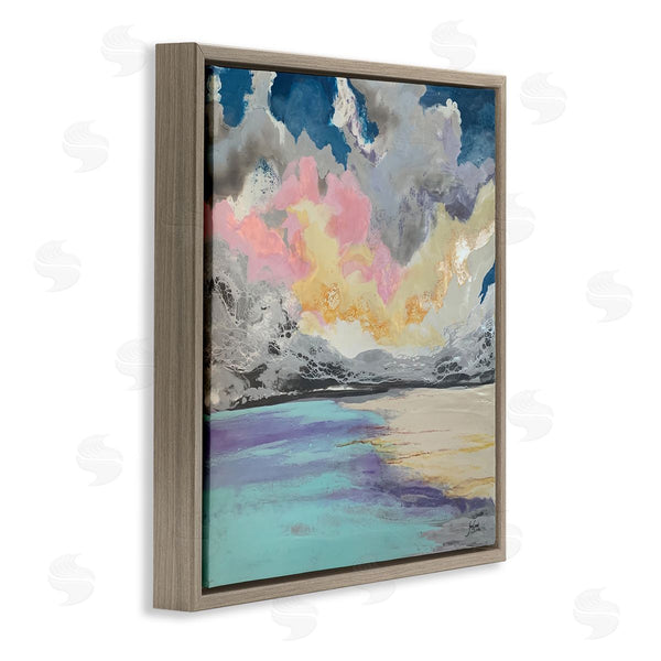 Stupell Industries Stacy Gresell | Modern Sunrise Clouds Panoramic Ocean Surface View Wall Art