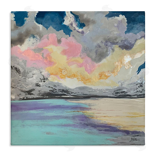 stupell industries Stacy Gresell | Modern Sunrise Clouds Panoramic Ocean Surface View Wall Art