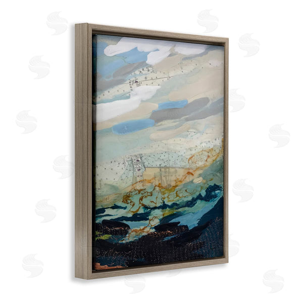 Stupell Industries Stacy Gresell | Nautical Landscape Abstract Ocean Layered Map Collage Wall Art