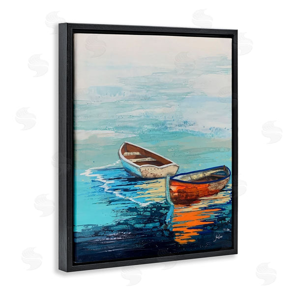 Stupell Industries Stacy Gresell | Quiet Boats Drifting Vivid Ocean Surface Reflection Wall Art