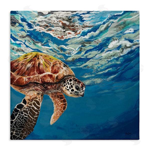 stupell industries Stacy Gresell | Sea Turtle Swimming Distant Surface Ocean Water Waves Wall Art