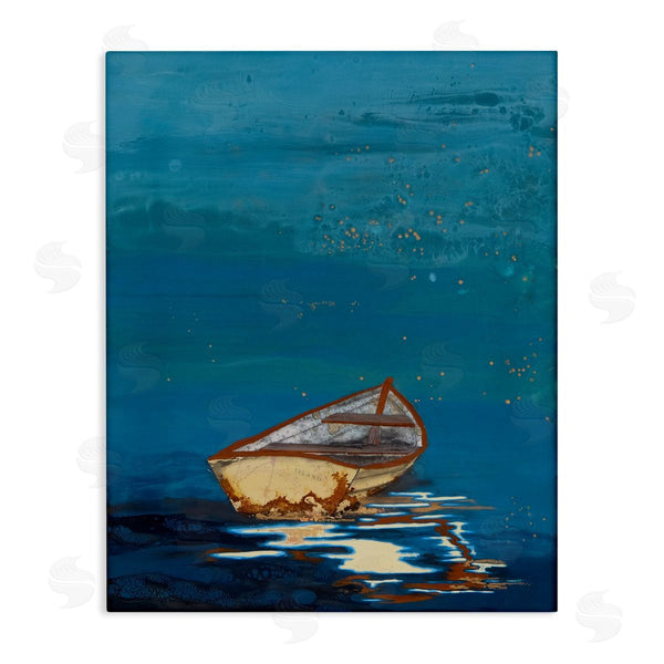 stupell industries Stacy Gresell | Single Boat Ocean Surface Layered Marine Collage Wall Art