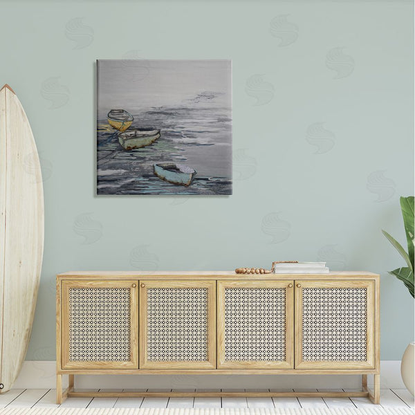 Stupell Industries Stacy Gresell | Three Rowboats Floating Ocean Waves Layered Collage Wall Art