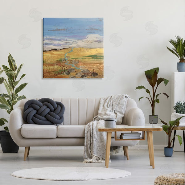Stupell Industries Stacy Gresell | Vast Grassland Stream Collage Puffy Cloud Sky Wall Art