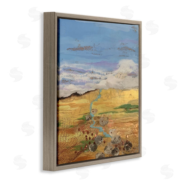 Stupell Industries Stacy Gresell | Vast Grassland Stream Collage Puffy Cloud Sky Wall Art