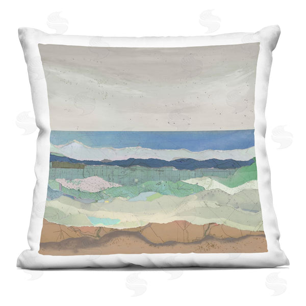 stupell industries Stacy Gresell | Vintage Collaged Beach Ripples Printed Throw Pillow