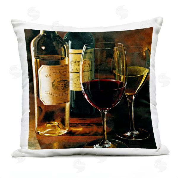 Stupell Industries Stefano Ferreri | Dimly Lit Wine Still Life Printed Throw Pillow