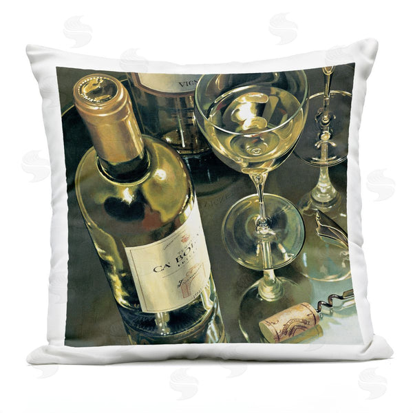 Stupell Industries Stefano Ferreri | Elegant White Wine Still Life Printed Throw Pillow