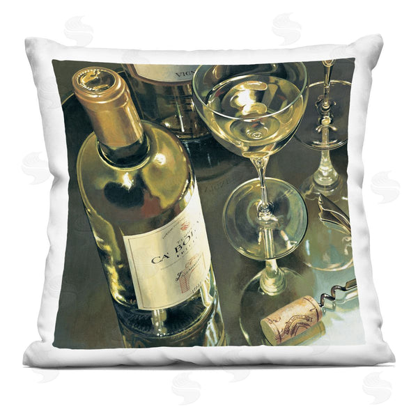 stupell industries Stefano Ferreri | Elegant White Wine Still Life Printed Throw Pillow