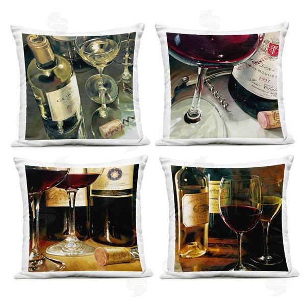Stupell Industries Stefano Ferreri | Elegant Wine Still Lifes Printed Throw Pillow Set