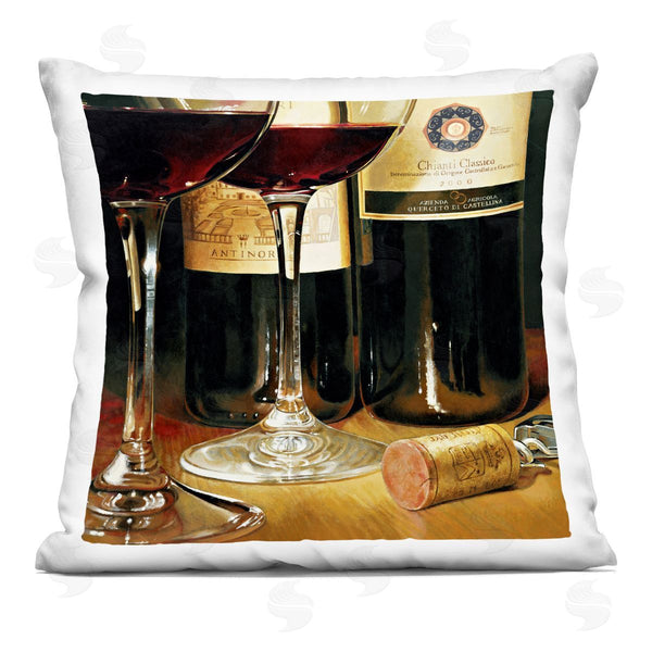 stupell industries Stefano Ferreri | Vintage Wine & Cork View Printed Throw Pillow