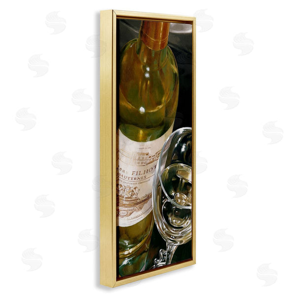 Stupell Industries Stefano Ferreri | White Wine Glass Realistic Painting
