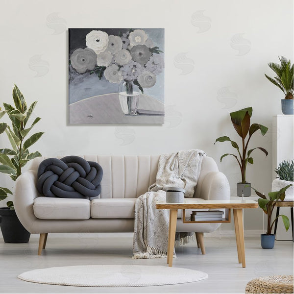 Stupell Industries Steling | Round Slate Flower Blossoms Arrangement Still Life Wall Art