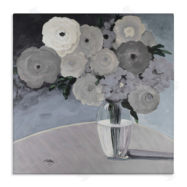 stupell industries Steling | Round Slate Flower Blossoms Arrangement Still Life Wall Art