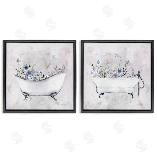 Stupell Industries Stella Chang | Antique Tubs With Botanics
