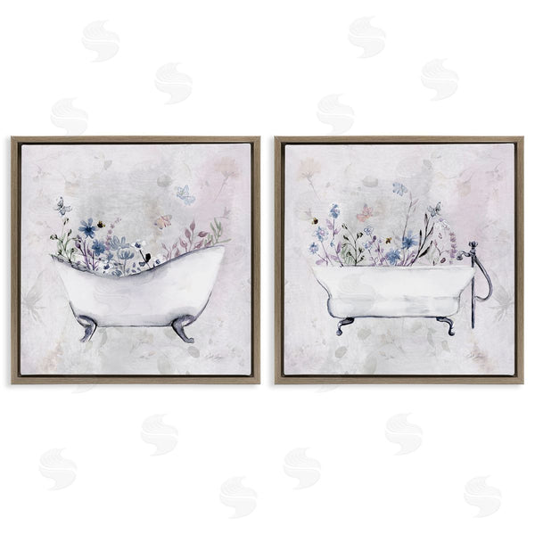 Stupell Industries Stella Chang | Antique Tubs With Botanics