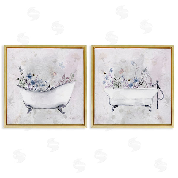 Stupell Industries Stella Chang | Antique Tubs With Botanics
