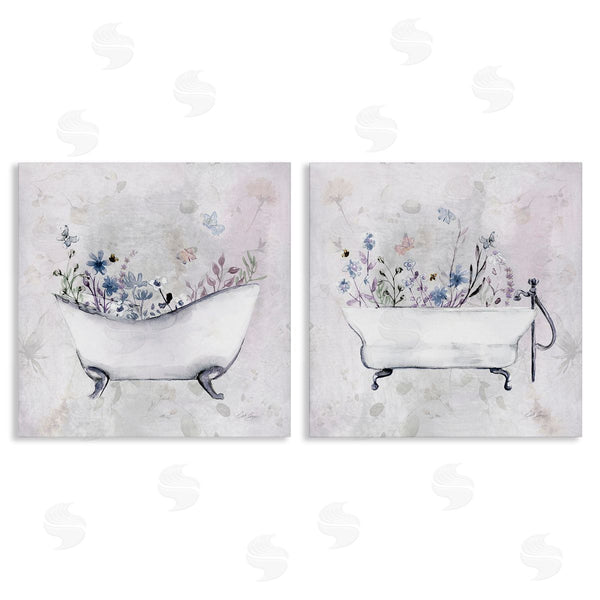 stupell industries Stella Chang | Antique Tubs with Botanics