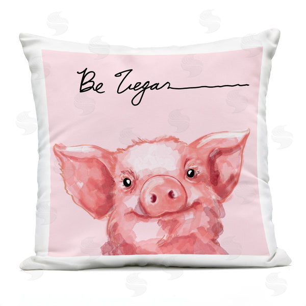 Stupell Industries Stella Chang | Be Vegan Cute Pig Printed Throw Pillow