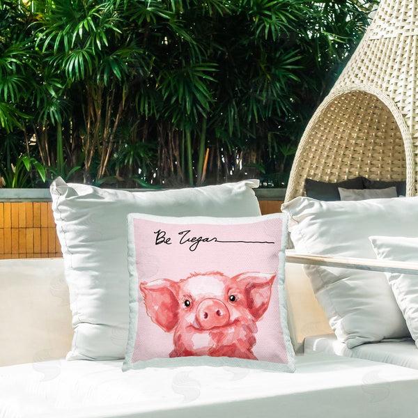 Stupell Industries Stella Chang | Be Vegan Cute Pig Printed Throw Pillow