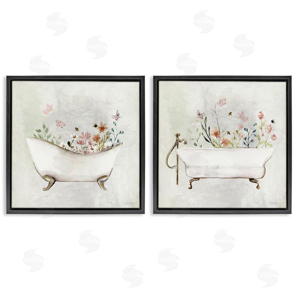 Stupell Industries Stella Chang | Clawfoot Flower Garden Bees Wall Art