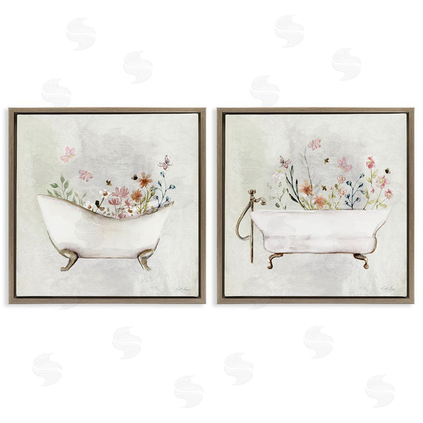 Stupell Industries Stella Chang | Clawfoot Flower Garden Bees Wall Art
