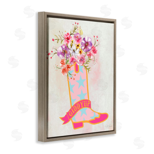 Stupell Industries Stella Chang | Giddy Up Floral Cowgirl Wall Art