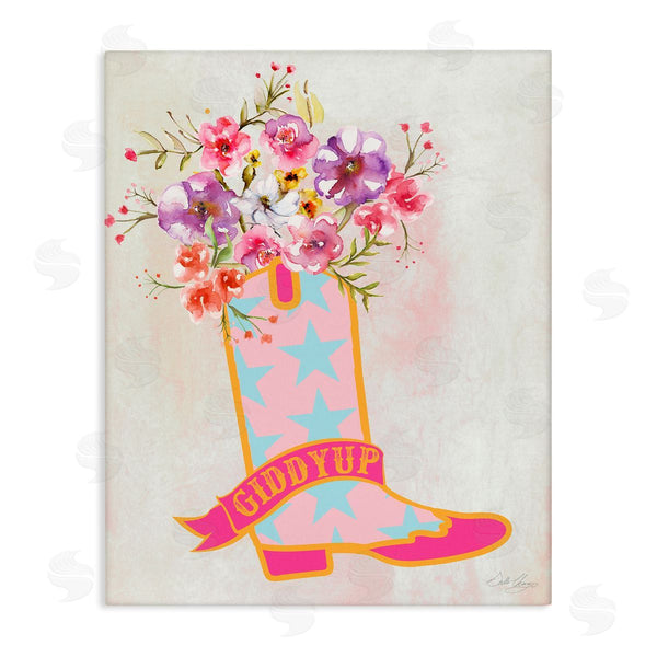 stupell industries Stella Chang | Giddy Up Floral Cowgirl Wall Art