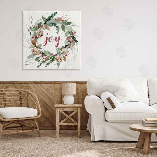 Stupell Industries Stella Chang | Joy Seasonal Wreath