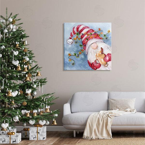 Stupell Industries Stella Chang | Santa Gnome Holiday Lights Wall Art