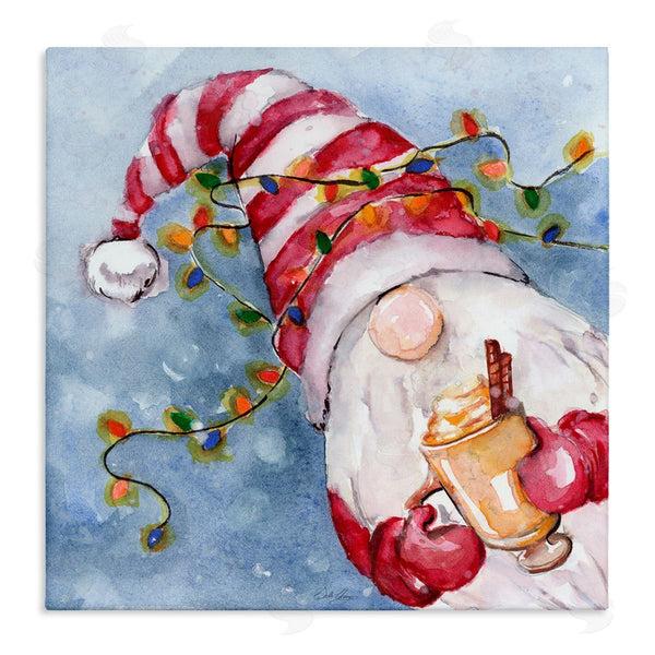 stupell industries Stella Chang | Santa Gnome Holiday Lights Wall Art