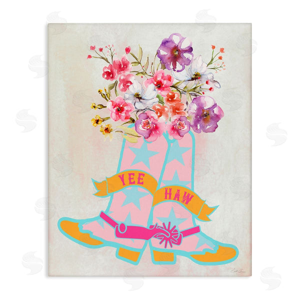 stupell industries Stella Chang | Yee Haw Floral Cowgirl Wall Art
