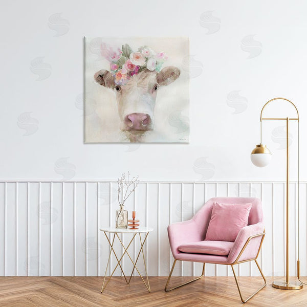 Stupell Industries Stellar Design Studio | Betsy Cow With Flowers Wall Art