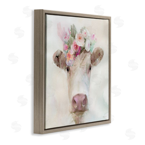 Stupell Industries Stellar Design Studio | Betsy Cow With Flowers Wall Art