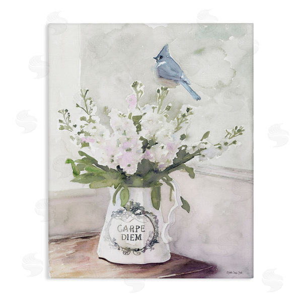 stupell industries Stellar Design Studio | Blue Cardinal on Spring Bouquet