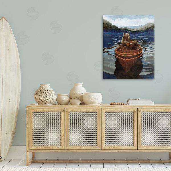 Stupell Industries Stellar Design Studio | Brown Bear On Row Boat Wall Art