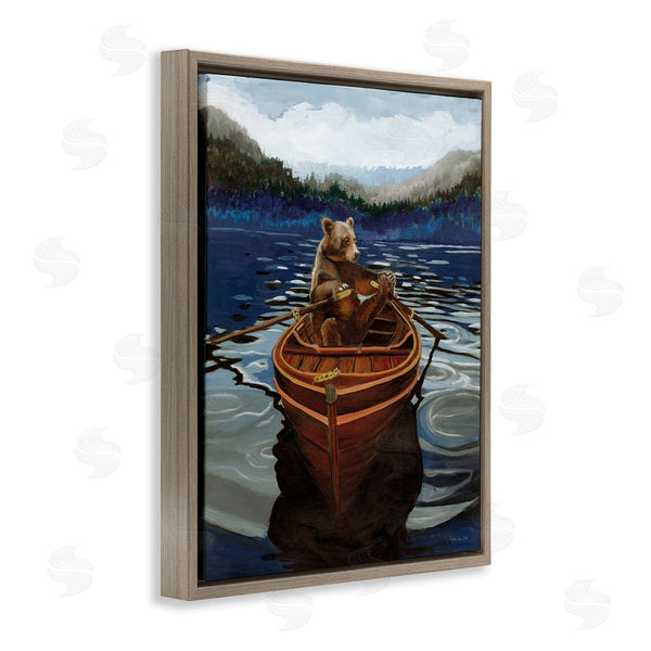 Stupell Industries Stellar Design Studio | Brown Bear On Row Boat Wall Art