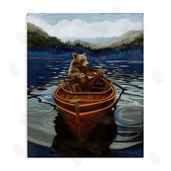 stupell industries Stellar Design Studio | Brown Bear on Row Boat Wall Art