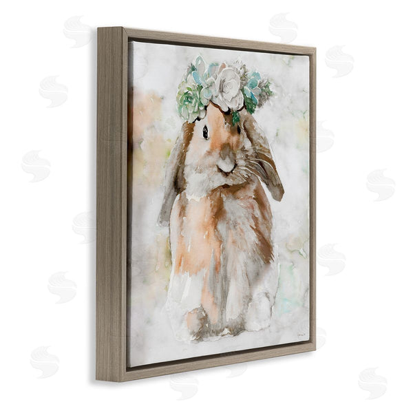 Stupell Industries Stellar Design Studio | Bunny And Spring Floral Crown Wall Art