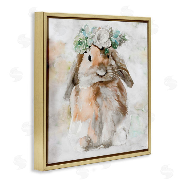 Stupell Industries Stellar Design Studio | Bunny And Spring Floral Crown Wall Art