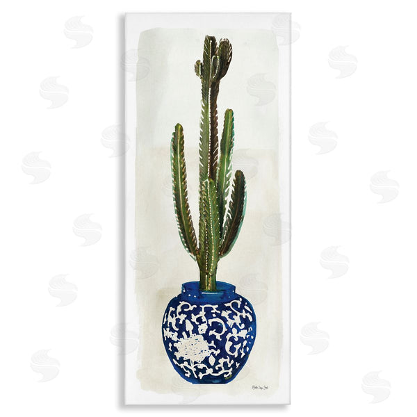 stupell industries Stellar Design Studio | Cacti in Ornate Blue Pot Wall Art