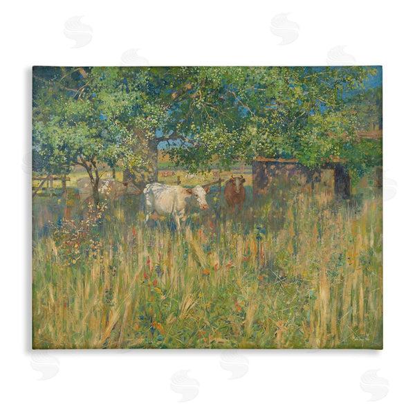 stupell industries Stellar Design Studio | Cattle Grazing Grassland Pasture Wall Art