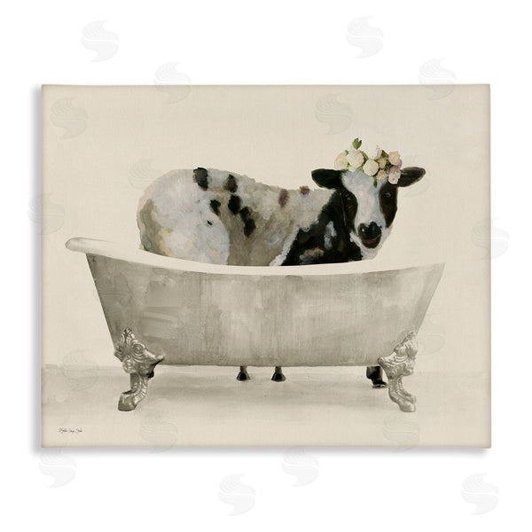 stupell industries Stellar Design Studio | Cow in Antique Tub Wall Art